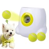 All For Paws 犬 ボールランチャー おもちゃ 自動 ボール投げ 犬用 ロボピッチャ 発射距離3段階調整可能 自動ボールキャッチ 専用のミニテニスボール3個付 小型犬～中型犬用 知育玩具
