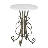 サイドテーブル(ラウンドテーブル) 直径40cm スチールフレーム 木目調 アジャスター付き【代引不可】