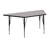 Flash Furniture XU-A2448-TRAP-GY-H-P-GG Trapezoid Activity Table with High Pressure Grey Laminate To