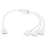 コネクタ 5pin LEDテープライトコネクタ メス LEDテープ 延長用ケーブル ライトストリップ用 12mm 1T2/3/4 5050RGBW対応 AC/DC 12V/24V 半田不要 使いやすい