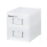 小物入れ 引き出し ライフモデュール A6ファイルユニット（浅）2段 W ホワイト LM-62