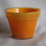 【4個入】イタリア製樹脂ポット(植木鉢/プランター) ジェリー φ8cm/穴無し オレンジ 〔ガーデニング用品/園芸〕