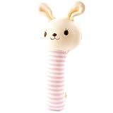 シシュノン がらがら ニギニギ ステック うさぎ 日本製 15.5cm ピンク