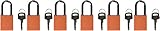 Brady 123270 Lockout Padlock, Keyed Alike, 1/4, Orange (Pack of 6) by Brady