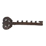 フレンチアンティーク調アイアンキー型5連フックブラウン　mb06