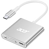 Acer USB-C SD 4.0カードリーダー UHS-II対応 100W PDポート付き 高速転送 (シルバー)