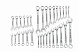 32 Piece SAE and Metric Fully Polished Combination Wrench Set [並行輸入品]