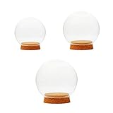 P Prettyia 装飾的　ガラス　球の形　カバー　風景　テラリウム　容器　蓋　花瓶　3個　　　　