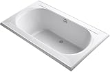 KOHLER K-1417-W1-0 Memoirs 72-Inch X 42-Inch Drop-In Bath with Bask Heated Surface and Reversible Dr