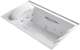 KOHLER K-1365-F2-0 River Bath 75-Inch X 45-Inch Whirlpool Bath with Integral Flange, Chroma Therapy 
