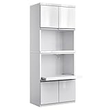 タンスのゲン 食器棚 高さ150 完成品 国産 60幅 収納 コンセント 2口 レンジラック ホワイト KOGARASAN 小柄さん 24900016 WH