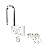M METERXITY ステンレス鋼 南京錠 - ガーデン用 長いシャックル ロック キー付き違う & クロム仕上げ バックパック/ストレージボックス用 (30mm本体幅 シルバー)