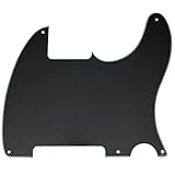 Musiclily 5穴 Esquire エスクワイヤー型ピックガード Fender American/Mexican Vintage 50s Esquire Teleエレキギター用、3Pブラック