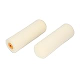 uxcell ペイントローラー ローラーバケ スポンジ ホワイト イエロー スポンジローラー 2個