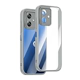 [SinRenn] コンパチブルMotorola Moto G64 5G/Moto G64Y 5G ケース クリア 360°全面保護 薄型 レンズ保護 スマホケース 耐久性 透明PC背面+ソリッドカラー TPUフレーム 耐衝撃 携帯カバー 黄変 擦り傷防止 米軍MIL規格 落下防止 携帯ケース モトローラg64 5G/g64Y 5G/g54 5G スマホカバー （グレー）