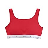 [Hanes] ヘインズ オリジナルス ハーフトップ コットンストレッチ レディース ソフトブラ スポブラ 大きいサイズ originals(RE-レッド、M)