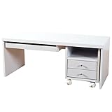 家具の赤や PCデスク ロータイプ［デスク＋チェスト2点セット］ホワイト