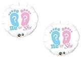 loonballoonベビーシャワーGender Reveal Girl Boyピンクブルー彼または彼女は( 2 ) 18 " Mylar Balloons