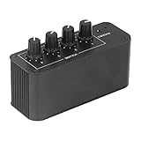 Shanrya ステレオオーディオミキサー, DC 5-19V アルミニウム合金ミキサー 4 *0.1inステレオインターフェース