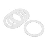 uxcell　PTFEフランジガスケット　シールリング　パイプ継手フェルール　ホワイト　80x60x2mm　5個入り