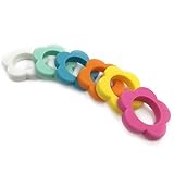 Kissteether 6pcs DIYファッションジュエリーペンダントシリコーンビーズジュエリーの花食品グレードシリコーン歯ブラシの安全性と環境保護製おしゃぶりおもちゃ新しい母親のネックレスを感じる