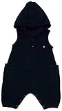 アンナニコラ パイル フード付サルエルロンパース 80cm ブラック AN11-108R E68 日本製
