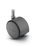Shepherd Pacer Series 50mm Diameter Die-Cast Twin Urethane Wheel Swivel Caster, 3/8 Diameter x 1 Len