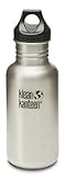 Klean Kanteen 18 oz Stainless Steel Water Bottle (Loop Cap in Black) - Brushed Stainless by Klean Ka