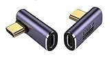Access 【 40Gbs 左右L型 ミドルベントタイプ 2個 】USB4 Type C 延長 変換 アダプター 左右 90° ミドルベント L字 L型 USB4.0 高速充電 PD充電 100w 高速データ転送 40Gbps タイプc type-c 変換アダプタ 90度 オス メス USB C コネクター + マイクロファイバークロス付き EC118-RL-MD-2P