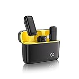 【2023年末新登場】ピンマイク ワイヤレスマイク iPhone/iPad用ピンマイク 充電ケース付き ２人同時使用可能 電量表示 瞬時接続 360°全方向性集音 ノイズ軽減 プラグ＆プレイ APP不要 Bluetooth不要 10時間連続使用 Tik Tok/YouTube/Vlog撮影/動画配信/生放送 等に対応