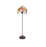 アメリカのフロアランプアイアンアートビーズ単純な研究ベッドルームヘッドボードリビングルーム北ヨーロッパレトロライト電源スイッチボタンE14 (色 : #1)