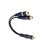 XbeLO RCA ケーブル 分岐 1RCAオス-2RCAメス 20cm Y型 RCAオーディオケーブル モノラルからステレオへ変換 ウーファー対応 映像分岐コード 金メッキ 車モニター カーナビ リアモニター サブウーファーなど用 2本セット