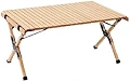 [ビジョンピークス] アウトドアテーブル 90cm 2～4人用 クラシックウッドロールテーブル VP160401I07 ナチュラル 約90×60×45(H)cm 木製 簡単組立 収納バッグ付