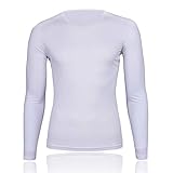 [Morethan] サイクル アンダーシャツ インナー (ホワイト/M/メンズ) ロードバイク 夏 長袖 (吸汗速乾/抗菌防臭/ストレッチ) LVP-013-V