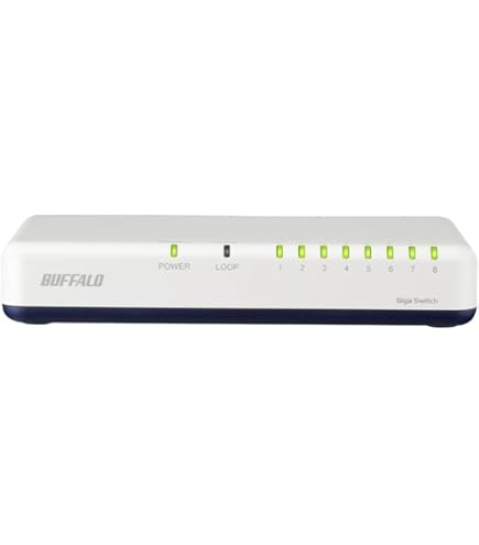 BUFFALO Giga対応 プラスチック筐体 AC電源 8ポート LSW6-GT-8EP/WH ホワイト スイッチングハブ マグネット 壁掛け設置対応 Amazon | バッファロー 8ポート スイッチングハブ Giga