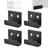 PAVIKE 金具 コの字クランプ ひっかけ 4個セット ステンレス鋼 金具 固定 絵画 壁掛けフック ネジ付き 強力 コ型金具 u字金具 コの字金具 コの字型フック（黒色）