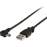 StarTech.com 91cm ミニUSB変換ケーブル miniUSB右向きL型ケーブル USB A端子 オス - USB mini-B端子 オス USB2HABM3RA