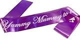 A Yummy Mummy To Be Satin Sash Purple/White by Shower My Baby
