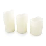 Flameless LED Ivory Pillar Candles - 3 Pack [並行輸入品]