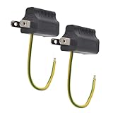 3ピン-2ピン変換プラグと電線アダプタ、電源プラグ変換アダプタの2個セット (style)