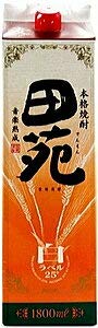 ［麦焼酎］ ２５度 田苑（麦） 白ラベル １.８Ｌ パック ６本 （１８００ｍｌ） 田苑酒造