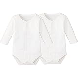 コンビミニ 前開き長袖ボディTシャツ2枚組 70 オフホワイト