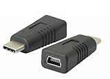 Mini USB 2.0 ⇒ USB 3.1 Type-C 変換 充電 データ通信 アダプタ コネクタ 2個セット