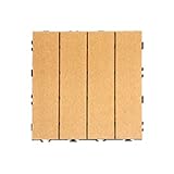 タンスのゲン ウッドパネル 樹脂 54枚セット 4.8平米用 ジョイント式 30×30cm 正方形 Aタイプ：ナチュラル 42300001 01