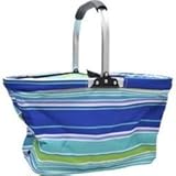 ヒロ・コーポレーション ピクニック保冷バック 30L 青ストライプ