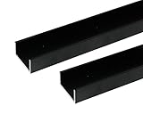 アルミ形材 ｱﾙﾐﾁｬﾝﾈﾙ 2m 2.0x30x15mm ﾌﾞﾗｯｸ 2本組　　安田