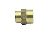 「ノーブランド品」黄銅継手パイプ1/2 x 1/4メスFemale G(PF) 異径 カップリング継手フィッティング(5個入）