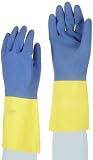 Ansell Chemi-Pro 87-224 Heavy Duty Latex Glove, Chemical Resistant, 13 Pinked Cuff, 13 Length, Small