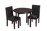 Gift Mark Children's Round Table with 2 Matching Completely Upholstered Chairs, Espresso by Gift Mar