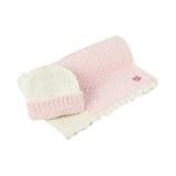 カシウエア / kashwere Center Stripe Cap and Blanket Set　センターストライプ ベビーブランケット＆キャップセット（カラー：Pink Cream ）[並行輸入